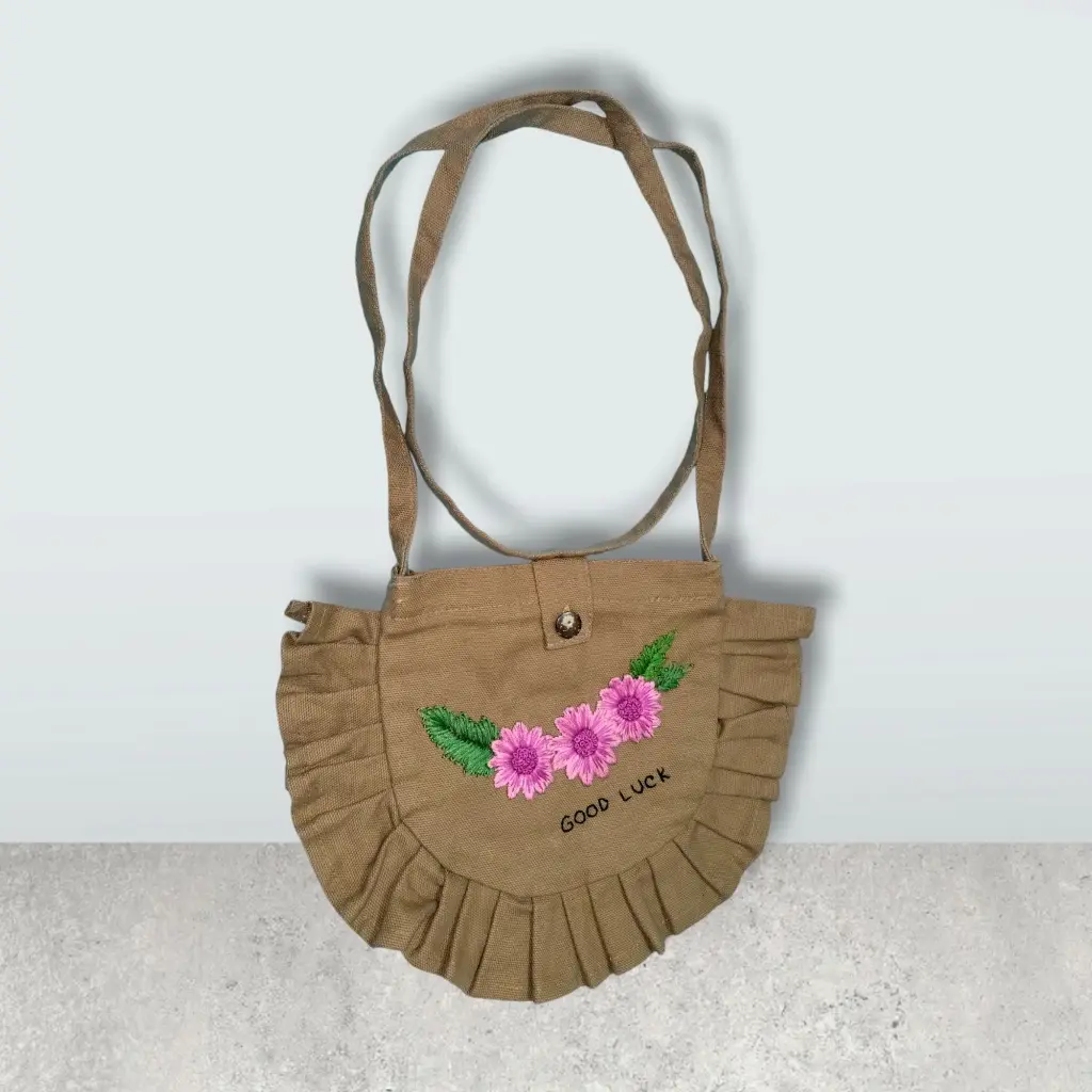 Maroon Shoulder Bag (Good Luck) || Hand Made