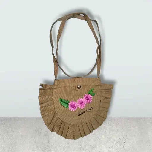 Maroon Shoulder Bag (Good Luck) || Hand Made
