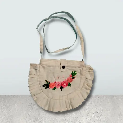 White Shoulder Bag (Love) || Hand Made